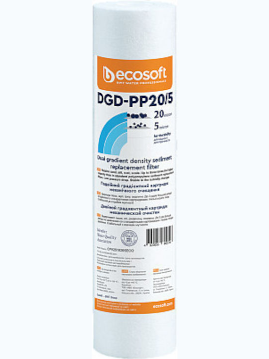 Ecosoft Filtru de Apă de Înlocuire pentru Blat și Sub Blat din Polipropilenă 10" DGD-PP20/5 5 μm - micrometru