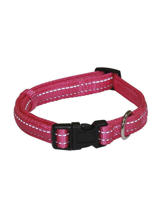 Croci Nylon Soft Reflective Dog Collar in Pink color 25mm x 40 - 65cm