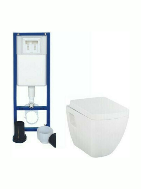 Tema Stehende Toilette mit Spülung mit Deckel Weißes