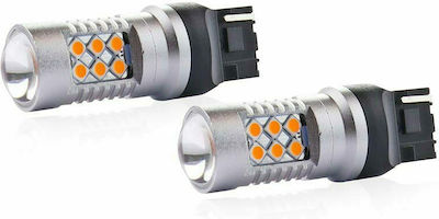 AMiO Lampen Auto & Motorrad T20 Canbus LED 5600K Kaltes Weiß 12-24V 6.2W 2Stück