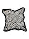 Handkerchief Women's Satin Leopard Square 50cm x 50cm White/Black