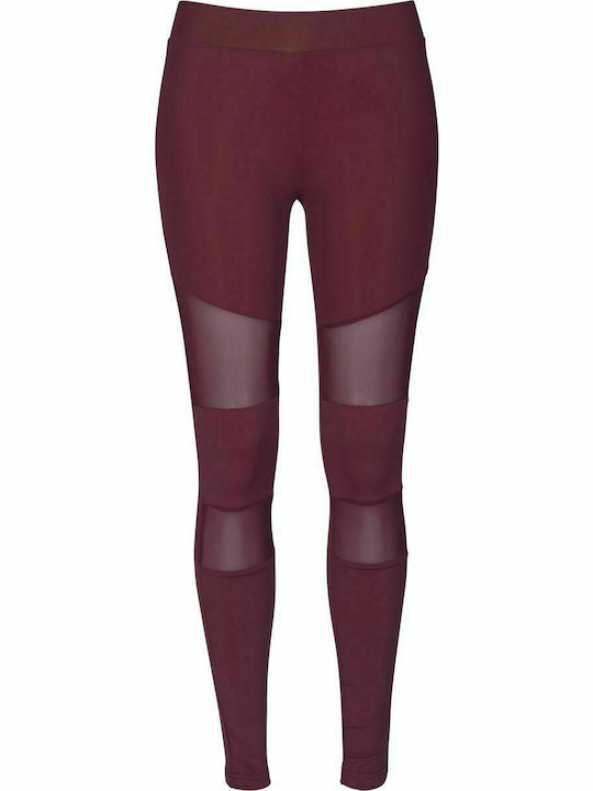 Urban Classics Leggings pentru Copii Lung Roșu Tech Mesh