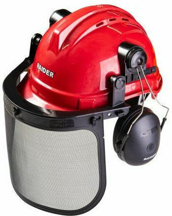Raider 561301 Κράνος Baustelle mit Ohrstöpseln Rot