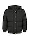 Kids' Quilted Jacket Short with Hood Black
