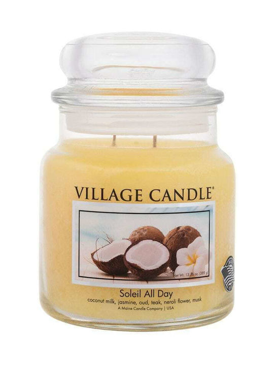 Village Candle Ароматна Свещ Буркан с Аромат на Soleil през целия ден Beige 389гр 1бр