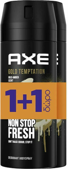Axe Gold Temptation Gold Amber Non Stop Fresh Дезодорант 48ч Спрей 2x150мл