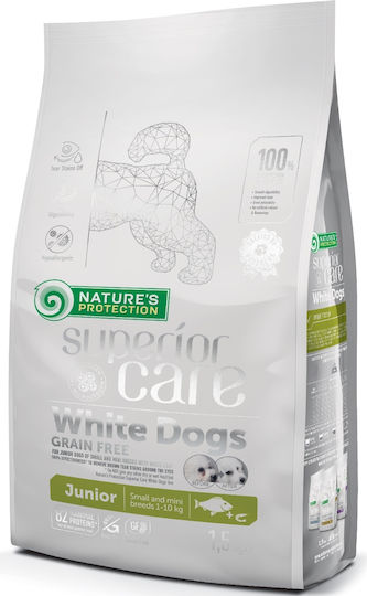 Nature's Protection Superior Care White Dogs 10kg Dry Food Grain-Free & Gluten-Free for Puppies with Fish