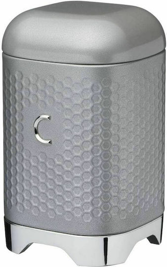 Kitchen Craft Lovello Βάζο για Καφέ με Καπάκι Μεταλλικό Γκρι 11x11x19cm