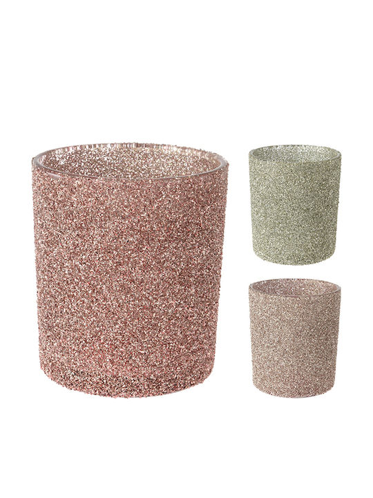 Zaros Weihnachtsglas Kerzenleuchter 8cm Verschiedene Farben