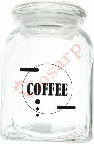 Viosarp Glass Transparent Coffee Jar with Airtight Lid 900ml 1 Piece