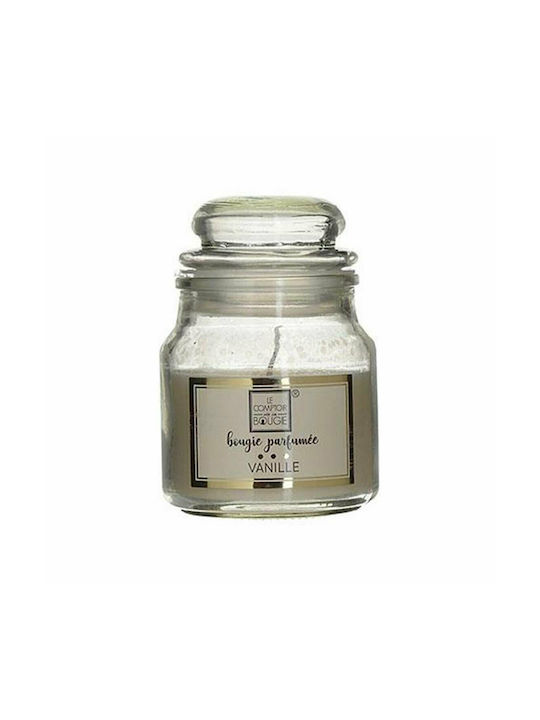 Inart Scented Candle 6-80-508-0001 Jar with Scent Vanille Ecru 5.5x9cm 1pcs