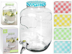 JK Home Decoration Διανεμητής Ποτού Γυάλινος με Βρυσάκι 4lt