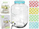 JK Home Decoration Distribuitor de băuturi De sticlă cu robinet 4lt