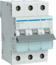 Hager 3-Poles Automatic Circuit Breaker 32A MBN332