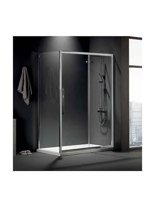 Devon Flow Slider Διαχωριστικό Ντουζιέρας 154-157x195cm Clean Glass Chrome