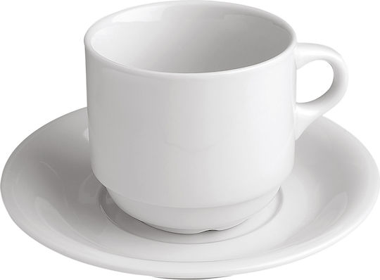 GTSA Set Tassen Espresso aus Porzellan Weiß 120ml 12Stück