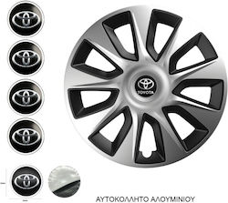Versaco Τάσια Stratos 14" με Σήμα Toyota 4τμχ Ασημί 004-05115
