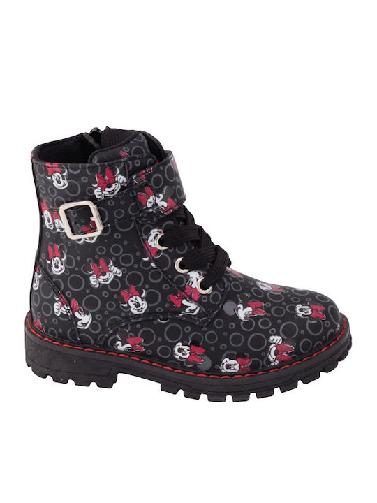 Leather Kids Boots with Zipper Black