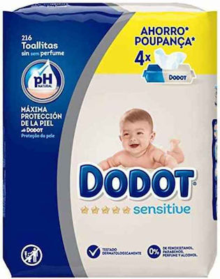 Dodot Sensitive Baby Wipes 4x54pcs