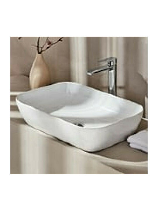 Tema LOF060 Vessel Sink Porcelain 60x40x13cm White Glossy