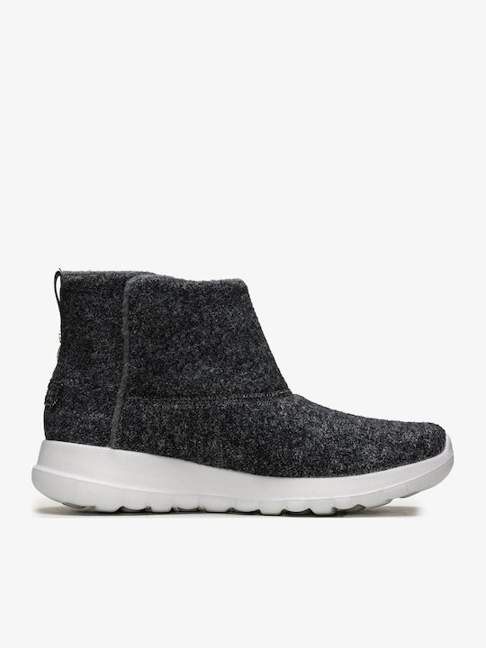 On The Go Suede Women's Ankle Boots Platform Gray