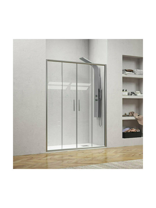 Karag Efe 600 Διαχωριστικό Ντουζιέρας με Συρόμενη Πόρτα 170x190cm Clear Glass Bianco