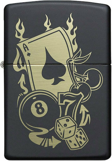 Zippo Αναπτήρας Φλόγας σε Μαύρο χρώμα