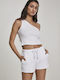 Women's Summer Crop Top with One Shoulder White