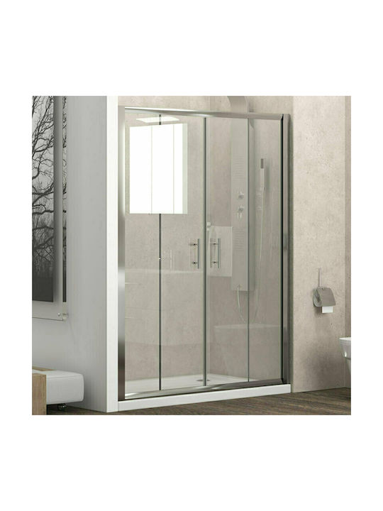 Karag Flora 600 Shower Screen for Shower with Sliding Door 100x190cm Satine Cromo