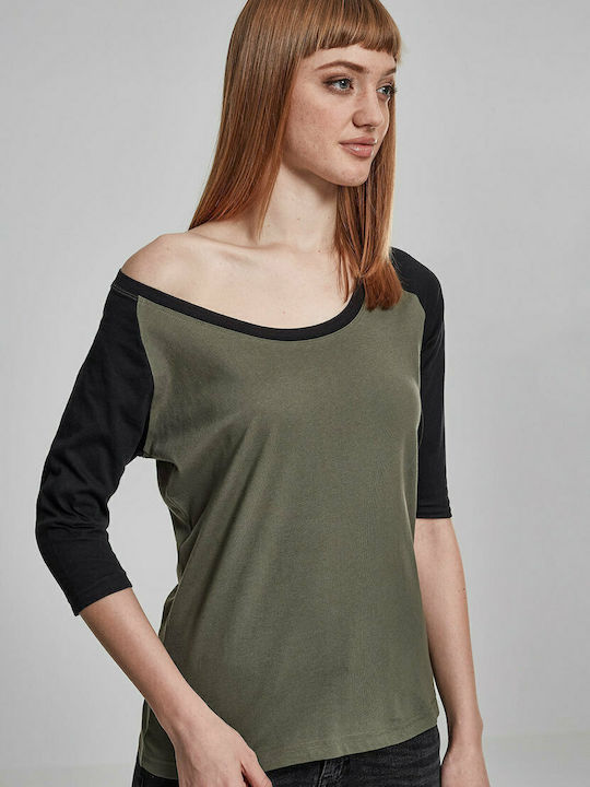 Urban Classics Γυναικείο Top Olive/Black