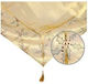 JK Home Decoration Weihnachtlich Tischtuch Quadrat Stoff Gold L120xB120cm.