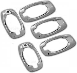 Car Door Frame Decoration Frame for Chrome Door Handles Metal for Fiat Fiorino / Qubo 2008+ 5pcs in Silver Color