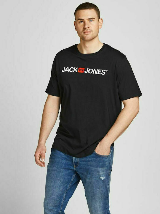 Jack & Jones Ανδρικό T-shirt Μαύρο με Λογότυπο