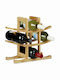 Relaxdays Tabletop Suport pentru Sticle Lemn pentru 9 Sticle Maro 30x14.5x30εκ.