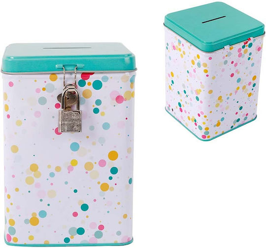 I-Total Bubble Детски Копилка Метален Turquoise/White 10.6x10.6x15.3см