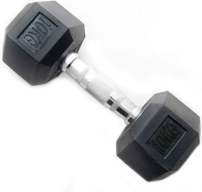 Rubber Hexagon Dumbbell 1 x 10kg