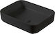 Vinci Square Slim Aufgesetztes Waschbecken Porzellan 50.4x39x14cm Schwarz