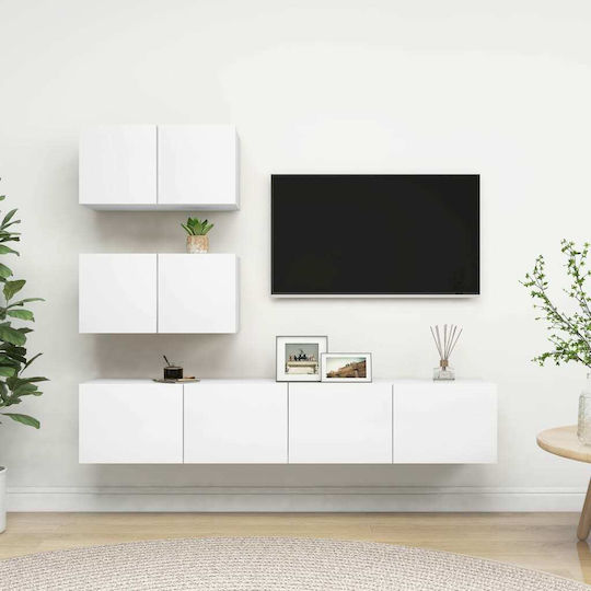 Wand Wohnzimmer Schrank aus Spanplatte Weiß 60x30x30cm