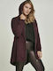 Lang Damen Sweatshirtjacke Kapuzen Red Wine