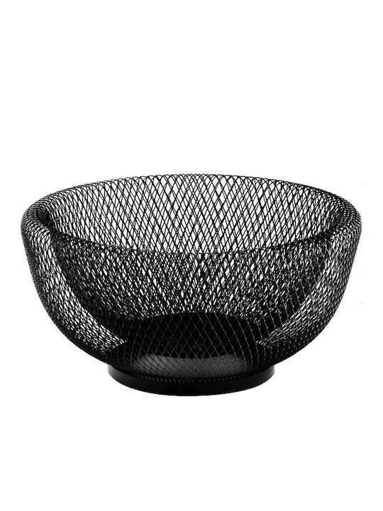 Abert Metallic Fruit Bowl Black 25.5x25.5x13cm