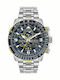Citizen Promaster Herrenuhren 46mm Chronograph Batterie mit Silber Rostfreiem Stahlarmband