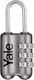 Yale Steel Padlock Brass Combination 23mm Gray 1pcs