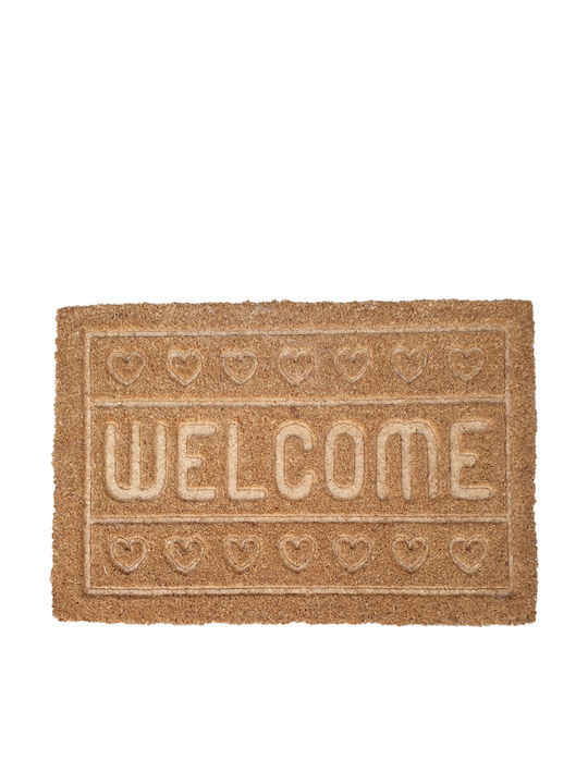 Sidirela Coconut Fiber Doormat Coco Welcome Μπεζ 40x60εκ.