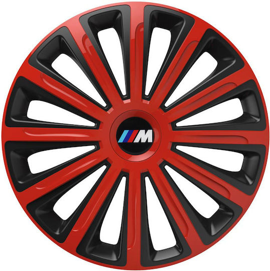 Versaco Car Hubcap Set Trend with Bmw Emblem 15" 4pcs Red