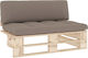 Zweisitziges Sofa Außenbereich aus Paletten mit Kissen 110x65x55cm