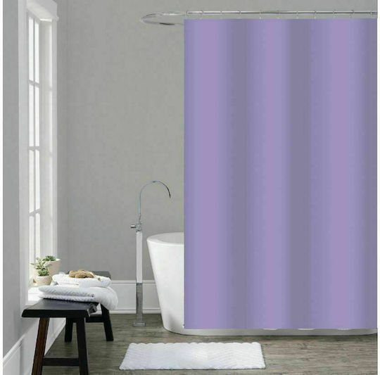 Cyclops Κουρτίνα Μπάνιου Υφασμάτινη 180x180 cm Lavender