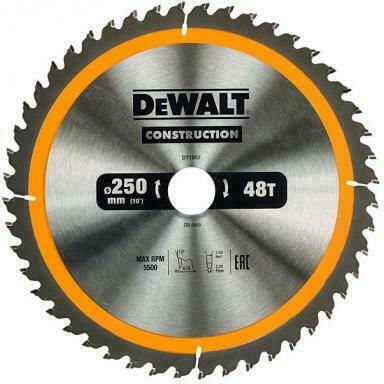 Dewalt DT1957 Disc de tăiere Materiale de construcție 250mm cu 48 dinți 1buc