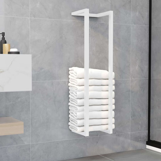 vidaXL Towel Holder White White 25 Double Wall-Mounted Bathroom Rail ​25x95cm White