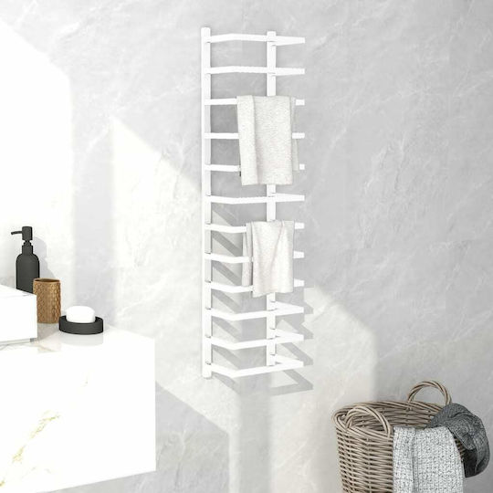 vidaXL Wall-Mounted Bathroom Ladder ​24x96cm White
