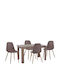 Dining Room 5pcs Sonoma / Brown 140x80cm
